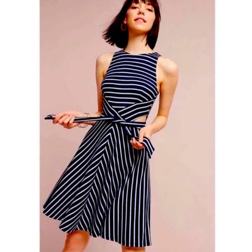 Anthropologie Side Cutout Swing Dress